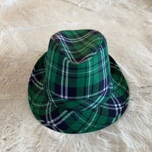 Green white navy blue plaid St Patty’s Day hat
